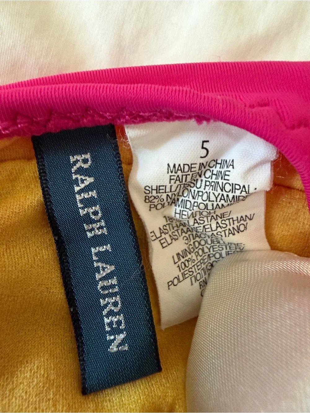 Ralph Lauren Girls' Hot Pink Halter One-Piece with Pocket Tabs